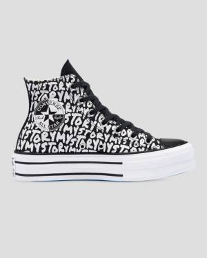 Converse Chuck Taylor All Star My Story Double Stacked Lift Scarpe Alte Nere | CV-319OMC