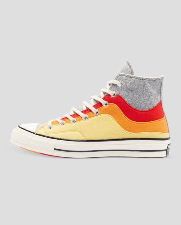 Converse Chuck 70 Nor'Easter Felted Layered Scarpe Alte Grigie Rosse Gialle | CV-615TUY